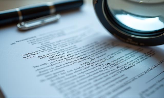Magnifying glass over complex legal text