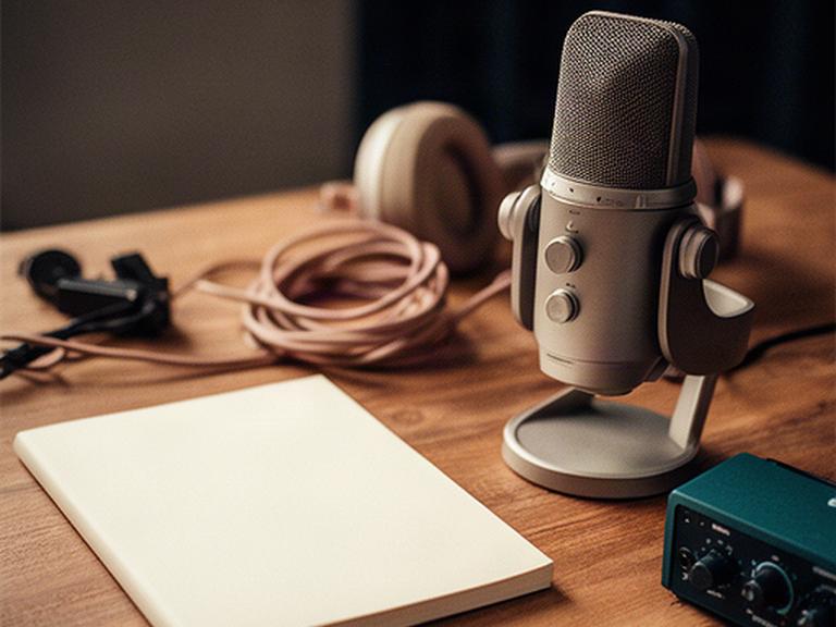 Podcastcover van Groeikracht MKB op een houten tafel naast een microfoon
